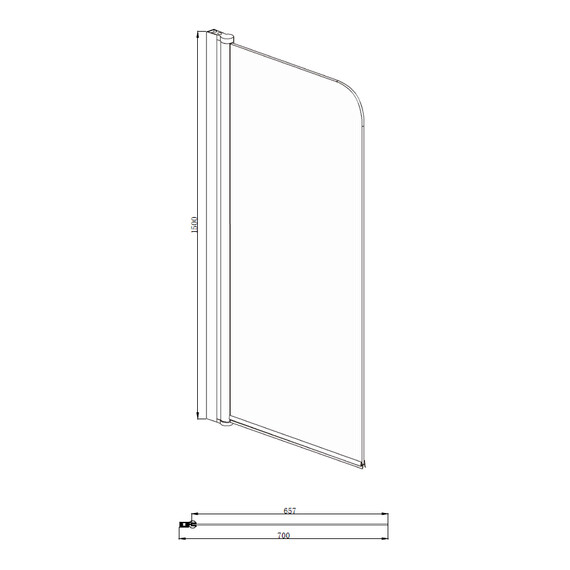 Шторка для ванны Azario Merrit 70х150 см NF6211 BLACK, черный/прозрачное фото 3