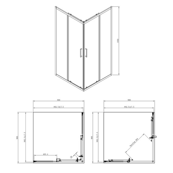Душевое ограждение AZARIO AZ-131 S 90х90 см, хром/прозрачное фото 5