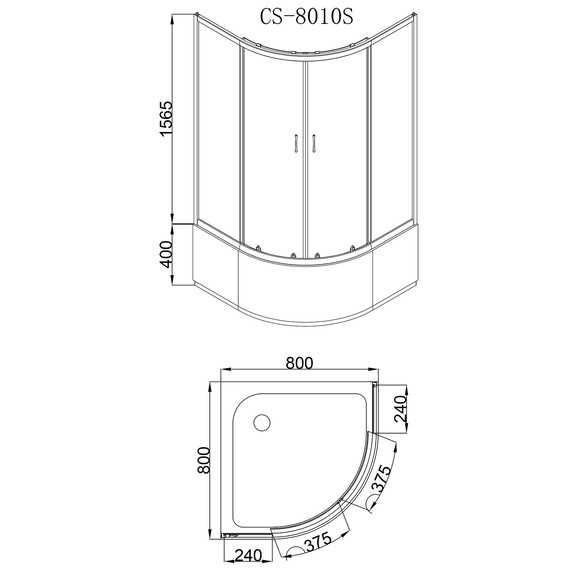 Душевое ограждение Loranto CS-8010S 80х80 см, сатин/матовое фото 3