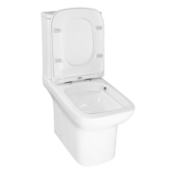 Унитаз-компакт безободковый Azario Alba AZ-8323 с крышкой дюропласт фото 4