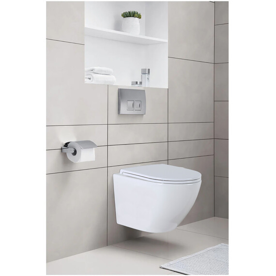 Унитаз подвесной безободковый Azario Grado AZ-0046-N с тонкой крышкой микролифт, Цвет производителя: белый фото 22