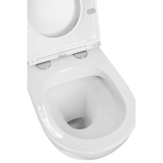 Унитаз подвесной безободковый Azario Grado AZ-0046-N с тонкой крышкой микролифт, Цвет производителя: белый фото 7