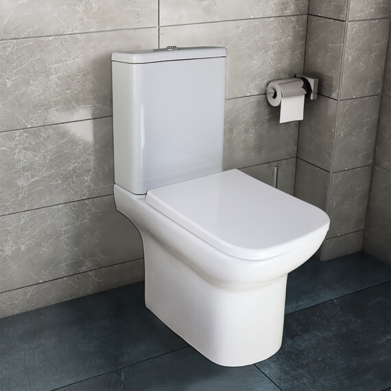 Унитаз-компакт безободковый Azario Alba AZ-8323 с крышкой дюропласт фото 15