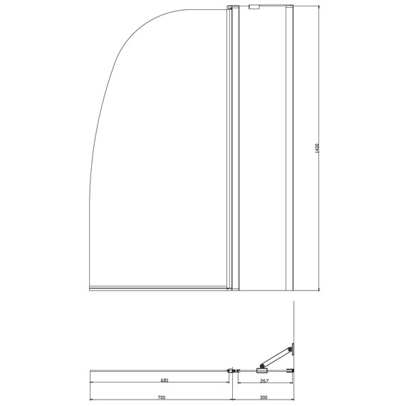 Шторка для ванны Azario AZ-142 100х140 см, хром/прозрачное фото 7