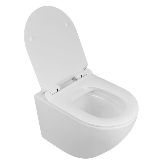 Унитаз подвесной безободковый Azario Grado AZ-0046-N с тонкой крышкой микролифт, Цвет производителя: белый фото 4