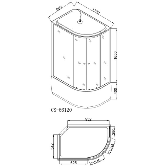 Душевая кабина Loranto CS-66120L F 120х80 см, хром/матовое фото 3