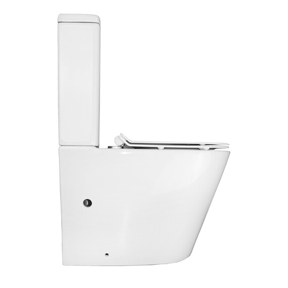 Унитаз-компакт безободковый Azario Vetro AZ-2149 с крышкой микролифт, Цвет производителя: белый фото 5