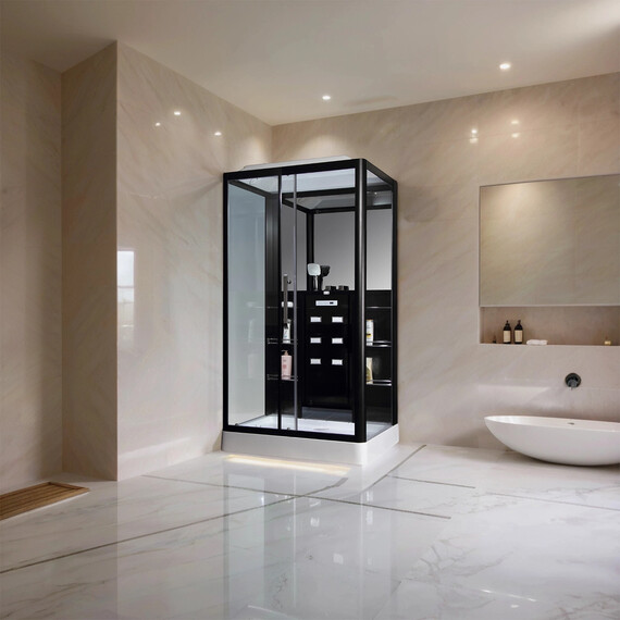 Гидробокс LORANTO CS 127-3A 120х90 L, хром/прозрачное фото 3