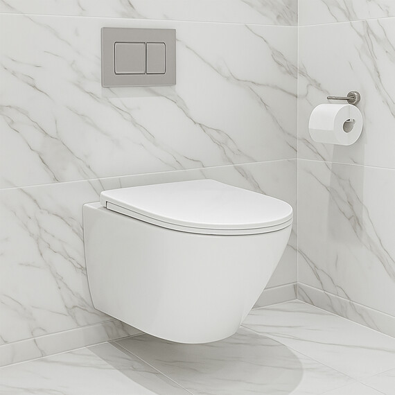 Унитаз подвесной безободковый Azario Teramo 0053 с крышкой микролифт, Цвет производителя: белый фото 14