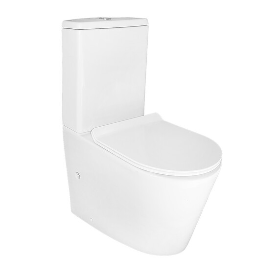 Унитаз-компакт безободковый Azario Vetro AZ-2149 с крышкой микролифт, Цвет производителя: белый фото 2