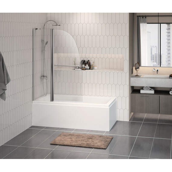 Шторка для ванны AZARIO AZ-142TB 100х140 см, хром/прозрачное фото 4