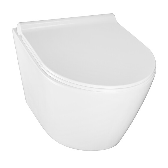 Унитаз подвесной безободковый Azario Nova AZ-2217 с крышкой микролифт фото 2