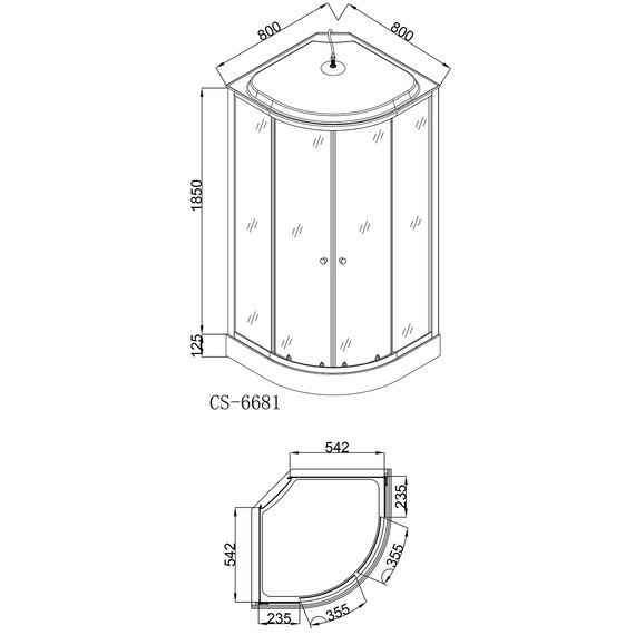 Душевая кабина Loranto CS-6681G 80х80 см, хром/тонированное фото 3