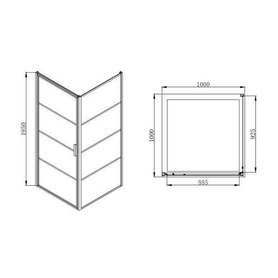Душевое ограждение Azario Richmond 100х100 см AZNAG12211000, черный/прозрачное фото 4