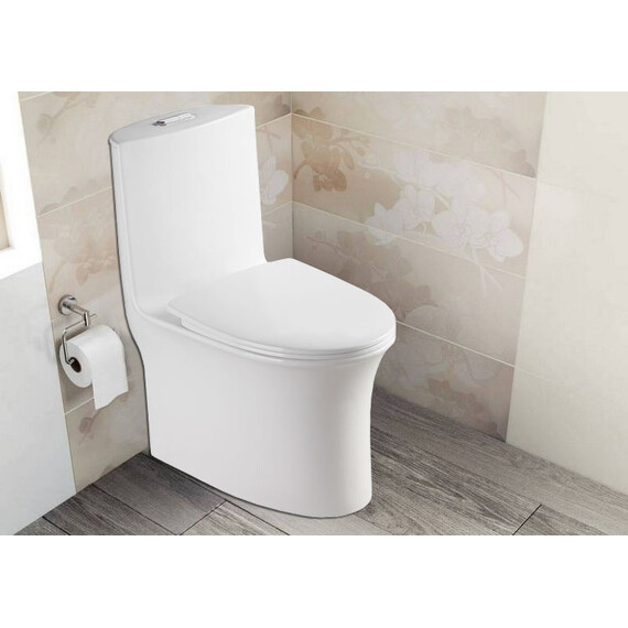 Унитаз-моноблок безободковый Azario Luna AZ-1037 с крышкой микролифт фото 17