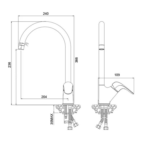 Смеситель для кухни Azario Evora AZ-WKE56266C фото 2