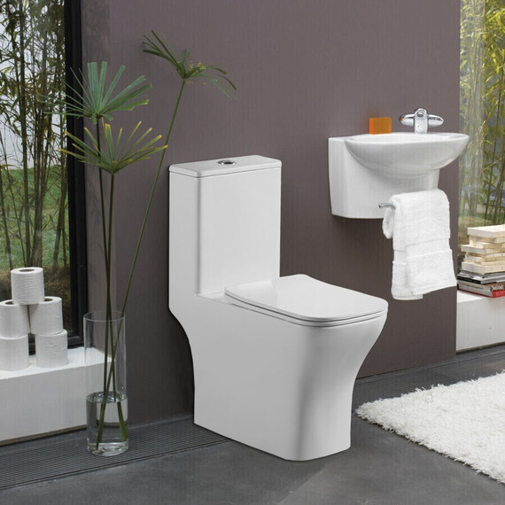 Унитаз-моноблок безободковый Azario Lodi AZ-8617 с крышкой микролифт фото 11