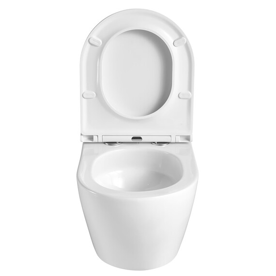 Унитаз подвесной безободковый Azario Grado AZ-0046-UQ3 с крышкой микролифт (Система смыва торнадо), Цвет производителя: белый фото 3