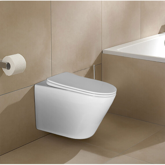 Унитаз подвесной безободковый Azario Atrio AZ-2330 с крышкой микролифт фото 14