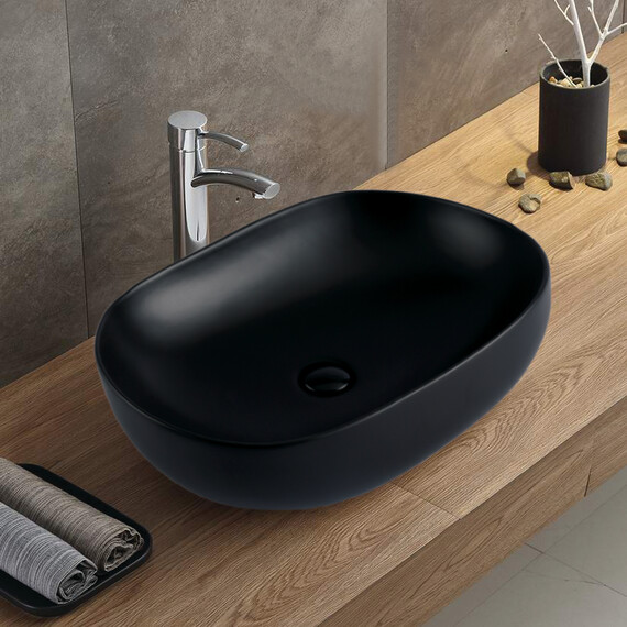 Раковина-чаша Azario 60 см AZ-78326MB, черный матовый фото 2