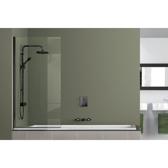 Шторка для ванны Azario Merrit 80х140 см AZ-NF6211-1 800 Black, чёрный/прозрачное фото 2