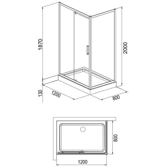 Душевое ограждение Loranto 120x80 см CS-6128C 120, хром/прозрачное фото 3