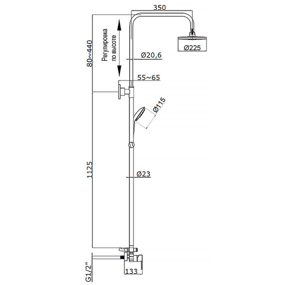 Душевая стойка Azario Tevis AZ-15780161 фото 2