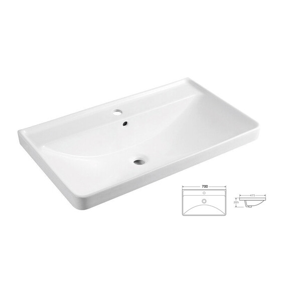 Тумба подвесная с раковиной Azario Ника 70 см CS00080144, белый матовый фото 3