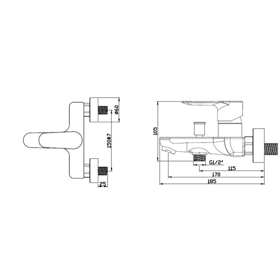 Смеситель для ванны Azario Leya AZ-15920501 фото 2