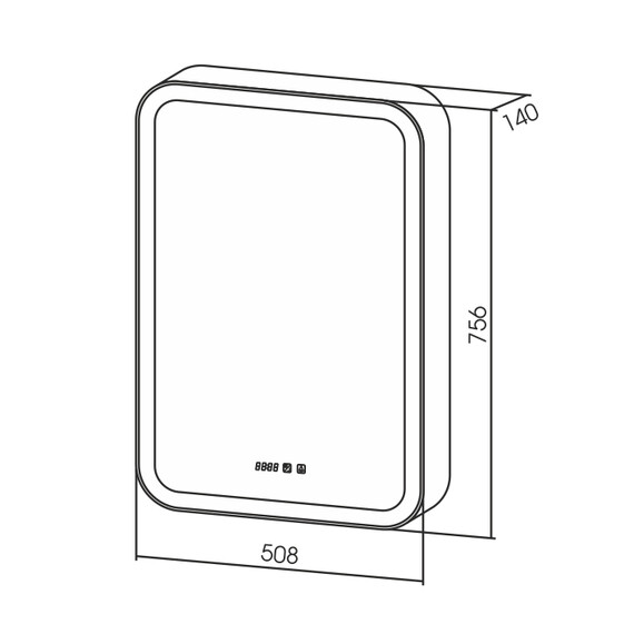 Зеркало-шкаф Azario Фиджи Led 50 см + часы фото 5