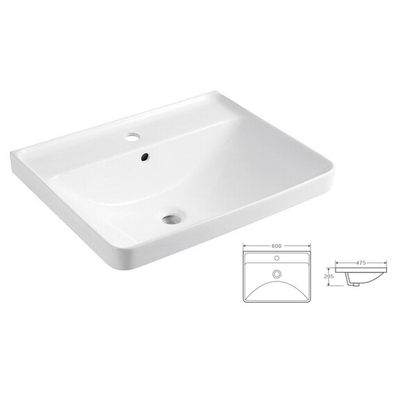 Тумба подвесная с раковиной Azario Ника 60 см CS00080143, белый фото 3