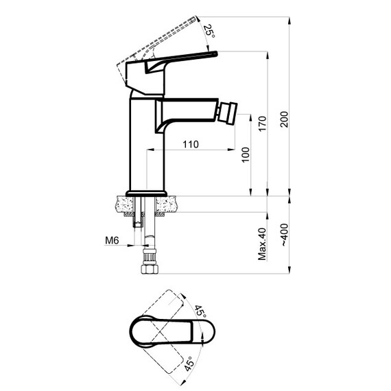 Смеситель для биде Azario Treya AZ-15686601 фото 2