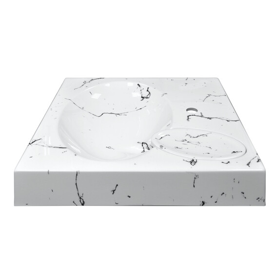 Раковина над стиральной машиной Azario Carmen 60 см CS00078503, белый мрамор фото 3