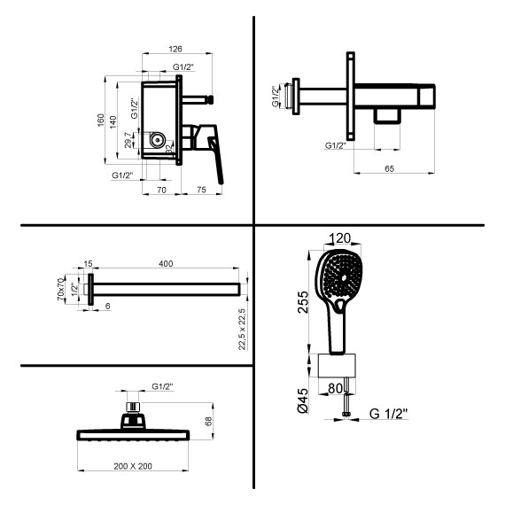Душевая система для душа Azario Treya AZ-15680721 фото 2