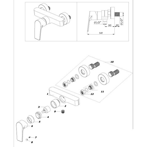 Смеситель для душа Azario Treya AZ-15680621 фото 3
