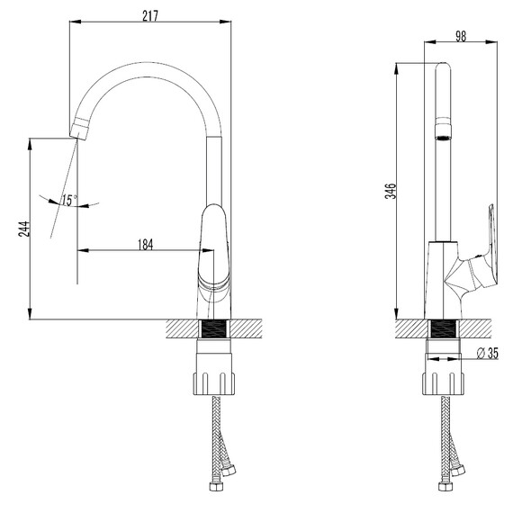 Смеситель для кухни Azario Campo AZ-KX568275C фото 2