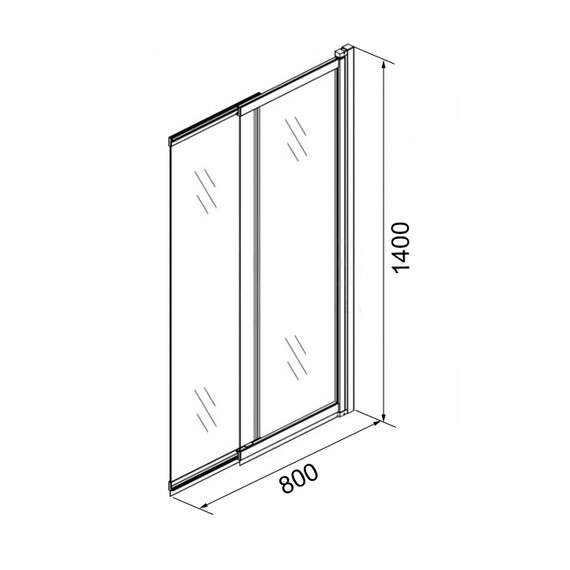 Шторка для ванны Azario Merrit 80х140 см AZ-NF6122 800 silver, хром/прозрачное фото 3