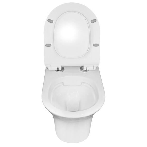 Унитаз подвесной безободковый Azario Fretta Round с тонкой крышкой микролифт фото 4