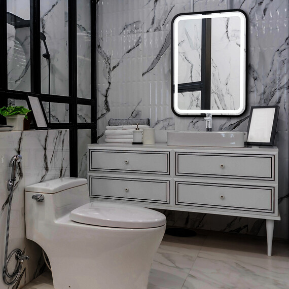 Зеркало Azario Мальта-лофт Led 60 см фото 3