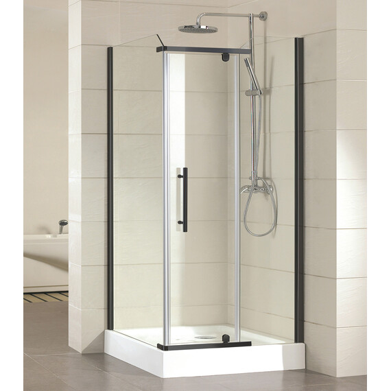 Душевое ограждение Azario Edmonton 90х90 см AZ-NNC1231 900 BLACK, черный/прозрачное фото 2