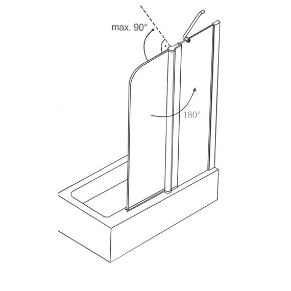 Шторка для ванны Azario Merrit 110х140 см AZ-NF6221 1100, хром/прозрачное фото 4