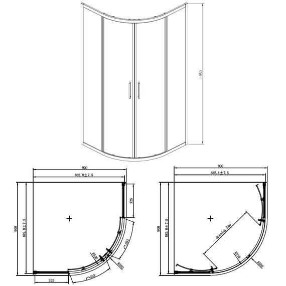 Душевое ограждение Azario Ostin 90x90 см AZ-121 S А, хром/прозрачное фото 5