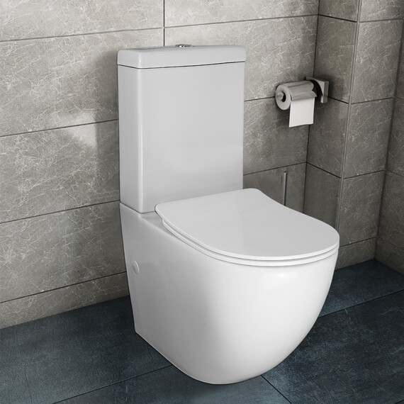 Унитаз-компакт безободковый Azario Renda AZ-8693 с крышкой микролифт фото 15