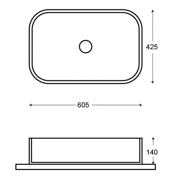 Раковина-чаша Azario 60 см AZ-78625, мрамор фото 3