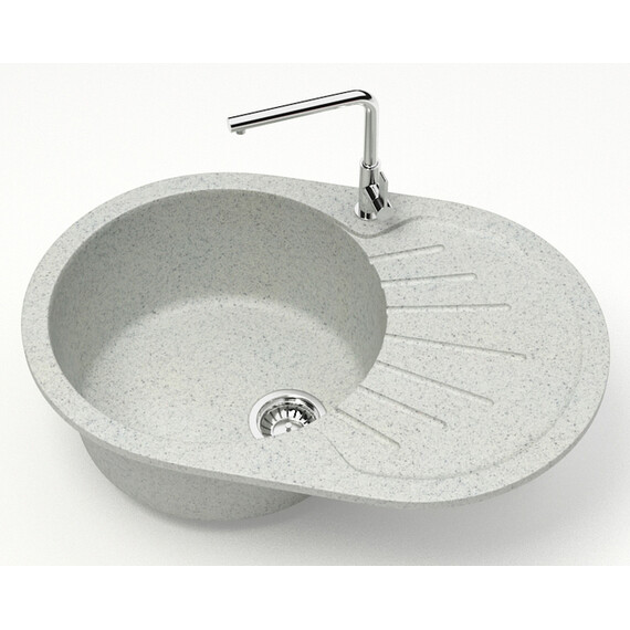 Кухонная мойка Azario Flora CS00079916, светло-серый, Цвет производителя: светло-серый фото 2