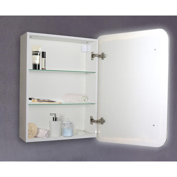 Зеркало-шкаф Azario Фиджи Led 50 см + часы фото 4