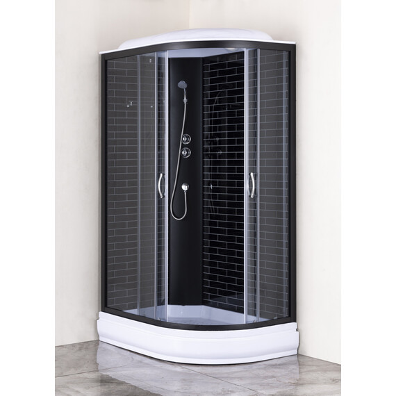 Душевая кабина Loranto 120х80 см CS-66120-20L GB 120, черный/серое фото 2