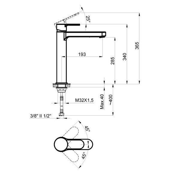 Смеситель для раковины высокий Azario Tevis AZ-15494551 фото 2