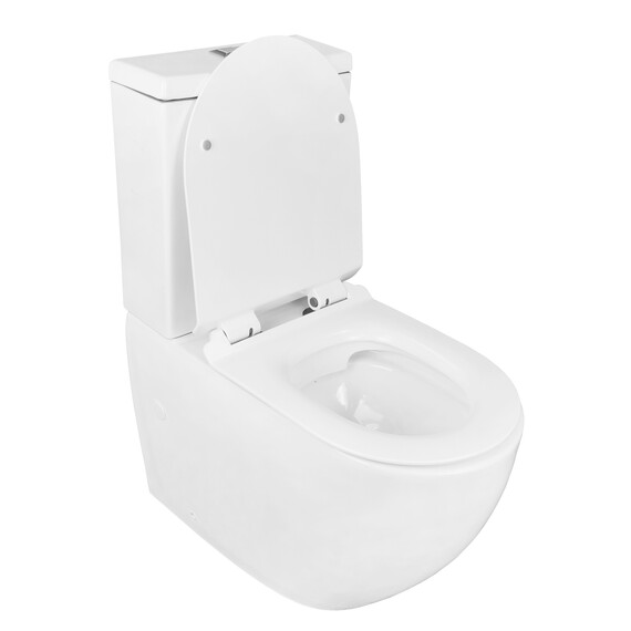 Унитаз-компакт безободковый Azario Corsa AZ-2062S с крышкой микролифт фото 2