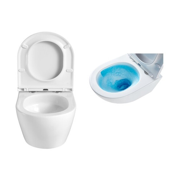 Унитаз подвесной безободковый Azario Grado AZ-0046-UQ3 с крышкой микролифт (Система смыва торнадо), Цвет производителя: белый фото 9